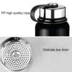Botella deportiva portátil de gran capacidad con taza de aislamiento térmico de acero inoxidable al vacío de 610ml, 610ml - Imagen 4