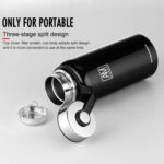 Botella deportiva portátil de gran capacidad con taza de aislamiento térmico de acero inoxidable al vacío de 610ml, 610ml - Imagen 5