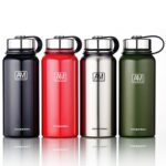 Botella deportiva portátil de gran capacidad con taza de aislamiento térmico de acero inoxidable al vacío de 610ml, 610ml - Imagen 6