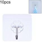 10 Uds PVC + acero inoxidable forma de ciruela gruesa gancho adhesivo sin costuras impermeable transparente fuerte gancho de palo cocina montaje en pared