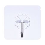 10 Uds PVC + acero inoxidable forma de ciruela gruesa gancho adhesivo sin costuras impermeable transparente fuerte gancho de palo cocina montaje en pared - Imagen 2