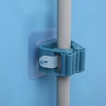 Ganchos de almacenamiento para fregona montados en la pared, palo antiadherente, herramientas de almacenamiento de cepillos para cocina y baño, 2 uds. - Imagen 4