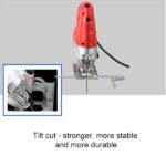 Sierra de calar de 220 V Sierra eléctrica para trabajar la madera Herramientas eléctricas Motosierra multifunción Sierras de mano Máquina de corte de madera con láser y (2 hojas de sierra) sin guía, enchufe de la UE - Imagen 5