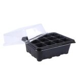 5 uds bandeja de plántulas plato de brotes 12 agujeros macetas de vivero bandeja tapas caja para jardinería bonsái Mini plato de vivero de invernadero, 12 Holes - Imagen 2