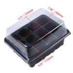 5 uds bandeja de plántulas plato de brotes 12 agujeros macetas de vivero bandeja tapas caja para jardinería bonsái Mini plato de vivero de invernadero, 12 Holes - Imagen 3