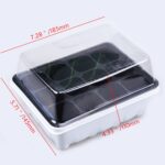 5 uds bandeja de plántulas plato de brotes 12 agujeros macetas de vivero bandeja tapas caja para jardinería bonsái Mini plato de vivero de invernadero, 5pcs 12 Holes - Imagen 4