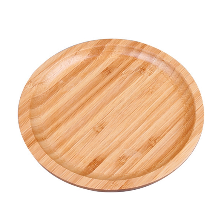 HC9888.jpg Bandeja de té de bambú redonda simple creativa para el hogar Mini mesa de té, diámetro: 20 cm - Imagen 1