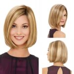 Peluca de corte de pelo Bob para mujer (lino dorado)