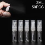 50 PCS Botella de perfume Botella de spray Botella de perfume Botella vacía, Capacidad: 2 ml (transparente)