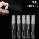 50 PCS Botella de perfume Botella de spray Botella de perfume Botella vacía, Capacidad: 7 ml (transparente)