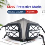 Silicona protectora reutilizable PM2.5 KN95 mascarilla respirador filtro reemplazable Antivirus mascarilla facial antivaho - Imagen 3