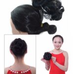 Peluca con cabeza de bola, horquilla de flor, bolsa para el pelo, diadema para peluca para novia, 1# - Imagen 4