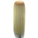 Práctica disco pelo trenzado cabeza de maniquí peluca estilo recorte modelo de cabeza, Beige - Imagen 3