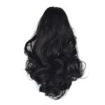 Peluca de cola de caballo con rollo de flor de pera con clip de pelo corto y rizado natural - Imagen 2