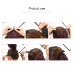 Peluca estilo vendaje con cola de caballo de pelo largo y liso natural para mujer, longitud: 60 cm, 60cm - Imagen 3