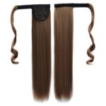 18 # peluca invisible sin costuras estilo vendaje peluca de pelo largo y recto cola de caballo - Imagen 2