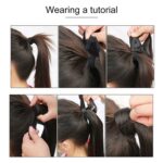 18 # peluca invisible sin costuras estilo vendaje peluca de pelo largo y recto cola de caballo - Imagen 3