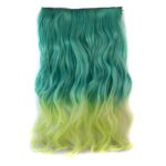 De una sola pieza perfecta extensión del pelo del color del gradiente grande de onda larga Curling Clip Tipo postizo