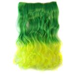 De una sola pieza perfecta extensión del pelo del color del gradiente grande de onda larga Curling Clip Tipo postizo