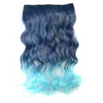 Pieza de extensión de cabello sin costura de una pieza Gradiente de color Onda grande Tipo de clip de rizado largo Postizo