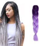 Pelucas trenzadas individuales con degradado de color de moda Trenzas grandes de fibra química, longitud: 60 cm (04 negro + rojo), 24