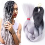 Pelucas trenzadas individuales con degradado de color de moda Trenzas grandes de fibra química, longitud: 60 cm (04 negro + rojo), 05 - Imagen 3