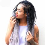 Pelucas trenzadas individuales con degradado de color de moda Trenzas grandes de fibra química, longitud: 60 cm (04 negro + rojo), 05 - Imagen 4
