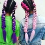 Pelucas trenzadas individuales con degradado de color de moda Trenzas grandes de fibra química, longitud: 60 cm (04 negro + rojo), 05 - Imagen 5