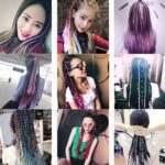 Pelucas trenzadas individuales con degradado de color de moda Trenzas grandes de fibra química, longitud: 60 cm (04 negro + rojo), 05 - Imagen 6