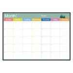 Planificador mensual magnético Imán para refrigerador Pizarra blanca suave magnética PET, Tamaño: 29,7 cm x 42 cm, Monthly Plan