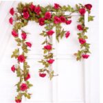 Decoración de la ventana de la pared del fondo interior de la vid de la flor artificial de la hoja de la margarita, longitud: 1.5m - Imagen 4