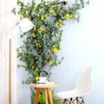 Decoración de la ventana de la pared del fondo interior de la vid de la flor artificial de la hoja de la margarita, longitud: 1.5m - Imagen 5