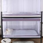 Mosquitera cuadrada con cremallera para dormitorio de estudiantes, mosquitera con cifrado, puerta única, defensa para litera inferior, Lower Berth (Grey)