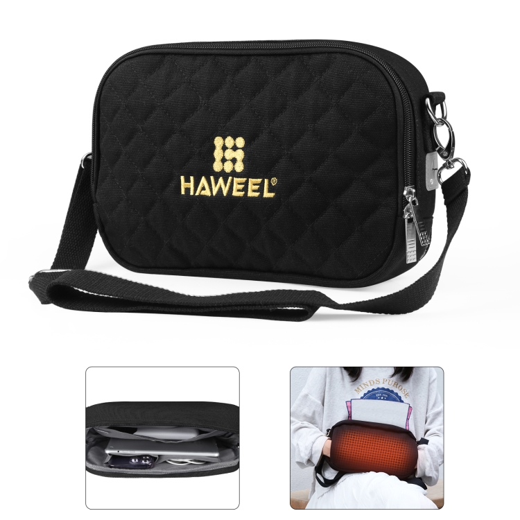 HWL2133B.jpg HAWEEL-Bolso pequeño de hombro tipo mensajero para tableta Digital, calentador de teléfono, bolsa de almacenamiento con calentador de manos - Imagen 1