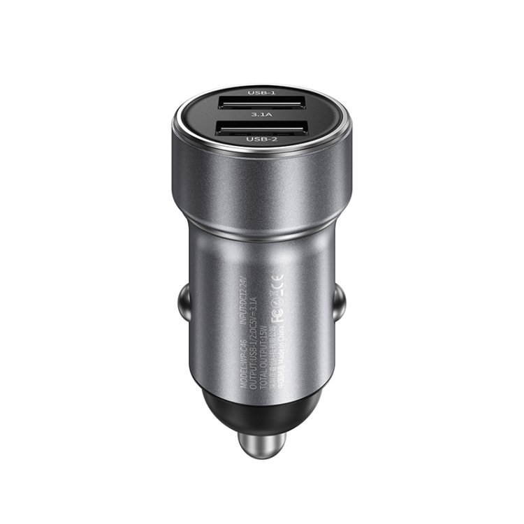 IP7G5443H.jpg WK WP-C46 Starroad Serie Vieyie 15W Cargador de coche de doble USB, WP-C46 (Grey) - Imagen 1