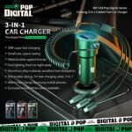 WK WP-C44 Pop Digital Series Ciahung 3-en-1 Cargador de coche rápido con cable de 33W Dual-USB, WP-C44 (Black), WP-C44 (Green), WP-C44 (Silver) - Imagen 2