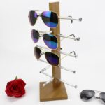 Soporte de exhibición del estante de las gafas de sol del marco de exhibición de los vidrios de madera del grano - Imagen 3