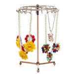 Estante de almacenamiento de exhibición de joyería de collar colgante de pulsera de bufanda giratoria retro