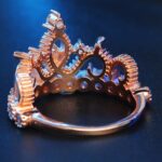 Anillo de circón chapado en oro rosa con forma de corona de princesa reina, tamaño de EE. UU.: 7, diámetro: 17,3 mm, perímetro: 54,4 mm, 7 - Imagen 5