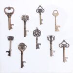 Juego mixto de llaves maestras vintage en bronce antiguo de diferentes tamaños como decoraciones ornamentales para regalos de fiesta, collares, artes y manualidades (juego de bronce de 9 piezas), Set of 9 PCS