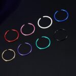 40 anillos circulares para nariz a la moda de acero y titanio mezclados en colores, 0,35 tamaño de EE. UU., diámetro interior: 9 mm, perímetro: 28 mm (color)