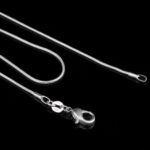 Cadena de hueso de serpiente chapada en plata con personalidad de 1 mm (longitud de plata: 28 pulgadas), length:28 inch - Imagen 3