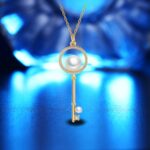 Collar con llave de cuentas en forma de diamante de tendencia de verano para mujer