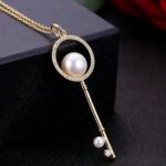 Collar con llave de cuentas en forma de diamante de tendencia de verano para mujer - Imagen 2