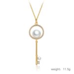 Collar con llave de cuentas en forma de diamante de tendencia de verano para mujer - Imagen 4