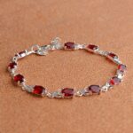 Pulsera de rubíes temperamental de moda para mujer (rojo + plata) - Imagen 2