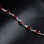 Pulsera de rubíes temperamental de moda para mujer (rojo + plata) - Imagen 5