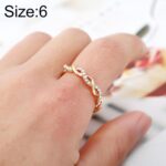 Anillo de modelado con giro de diamantes de imitación completo para mujer, simple y elegante (talla de EE. UU.: 6), US Size:6