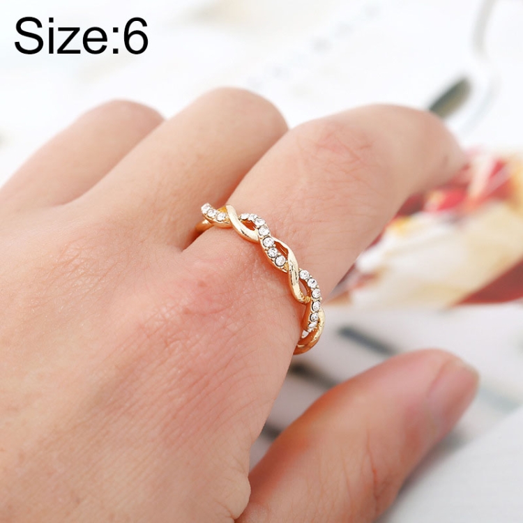 JEWE0281J.jpg Anillo de modelado con giro de diamantes de imitación completo para mujer, simple y elegante (talla de EE. UU.: 6), US Size:6 - Imagen 1