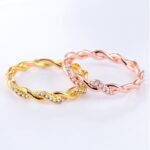 Anillo de modelado con giro de diamantes de imitación completo para mujer, simple y elegante (talla de EE. UU.: 6), US Size:6 - Imagen 4
